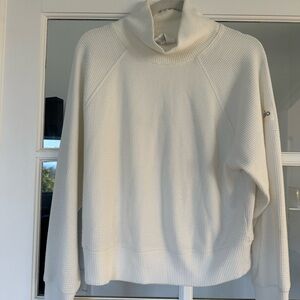 Alo Yoga White Waffle Knit Pullover